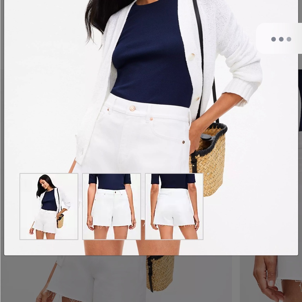 LOFT White Jean Shorts Classic Design